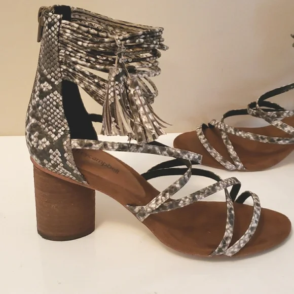 Free People x Jeffrey Campbell Despina heeled Sandals 8 EUC - Picture 3 of 15